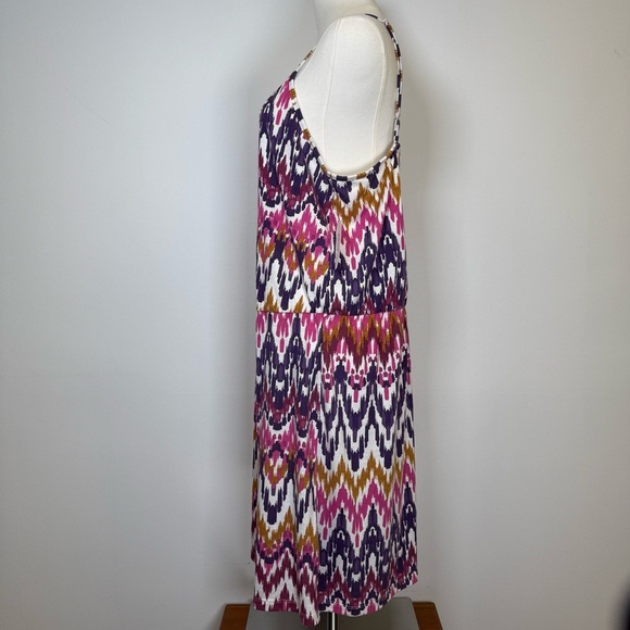Banana Republic Sun Dress Abstract Pattern Adjustable Straps Women’s Size XL - Picture 3 of 8